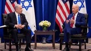 FILE – President Joe Biden meets with Israeli Prime Minister Benjamin Netanyahu in New York, Wednesday, Sept. 20, 2023.