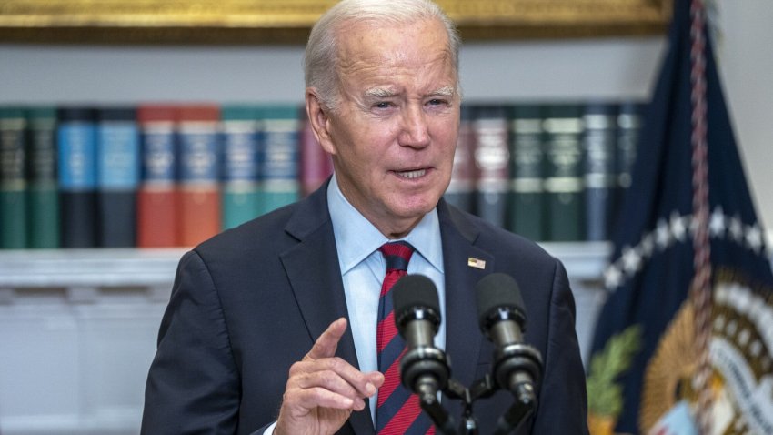 US President Joe Biden speaks in the Roosevelt Room of the White House during an event on student debt in Washington, DC, US, on Wednesday, Oct. 4, 2023.