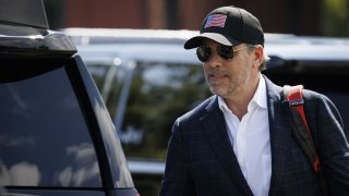 Hunter Biden, son of US President Joe Biden, arrives at Fort Lesley J. McNair in Washington, DC, on Tuesday, July 4, 2023.