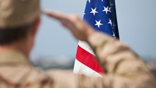 Soldier saluting