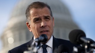 Hunter Biden, son of President Joe Biden, makes a statement to the press outside the U.S. Capitol about testifying publicly to the House Oversight and Accountability Committee, on Dec. 13, 2023.