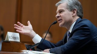 FBI Director Christopher Wray testifies before a Senate Judiciary Committee oversight hearing on Capitol Hill in Washington, on Tuesday, Dec. 5, 2023.