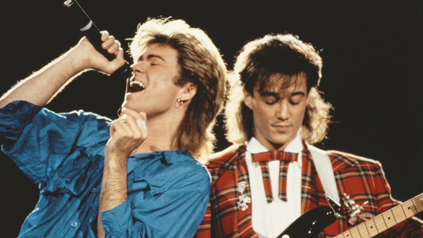 George Michael (left) and Andrew Ridgeley of Wham!