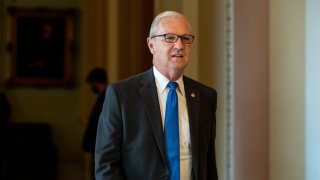 Senator Kevin Cramer, a Republican from North Dakota, walks through the U.S. Capitol in Washington, D.C., U.S., on Tuesday, Aug. 10, 2021.