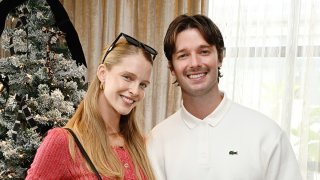 FILE - Abby Champion and Patrick Schwarzenegger attend Cleobella x Katherine Schwarzenegger event at The Coast Lounge at Palisades Villages on Nov. 4, 2023, in Pacific Palisades, California.