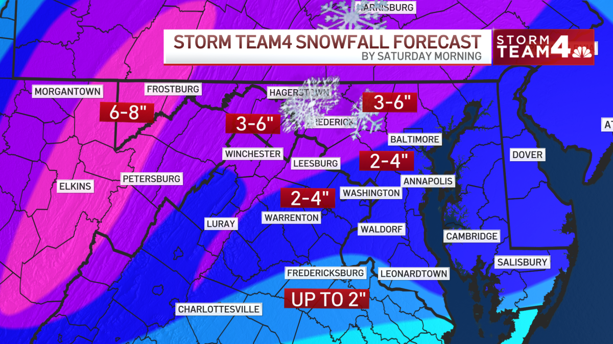 Snow expected Saturday in Washington DC, Maryland, Virginia NBC4