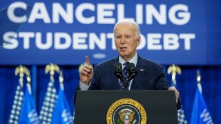 U.S. President Joe Biden speaks as he announces a new plan for federal student loan relief during a visit to Madison Area Technical College Truax Campus, in Madison, Wisconsin, U.S, April 8, 2024. 