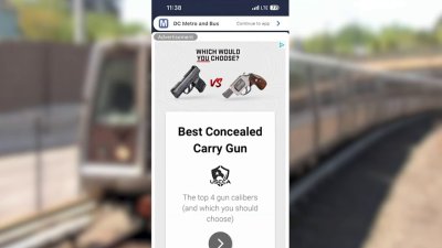 Gun ad on 3rd-party Metro app sparks concern