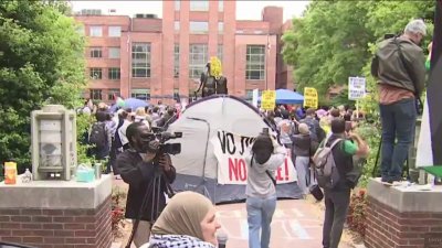 Pro-Palestinian students set up encampment on GW campus