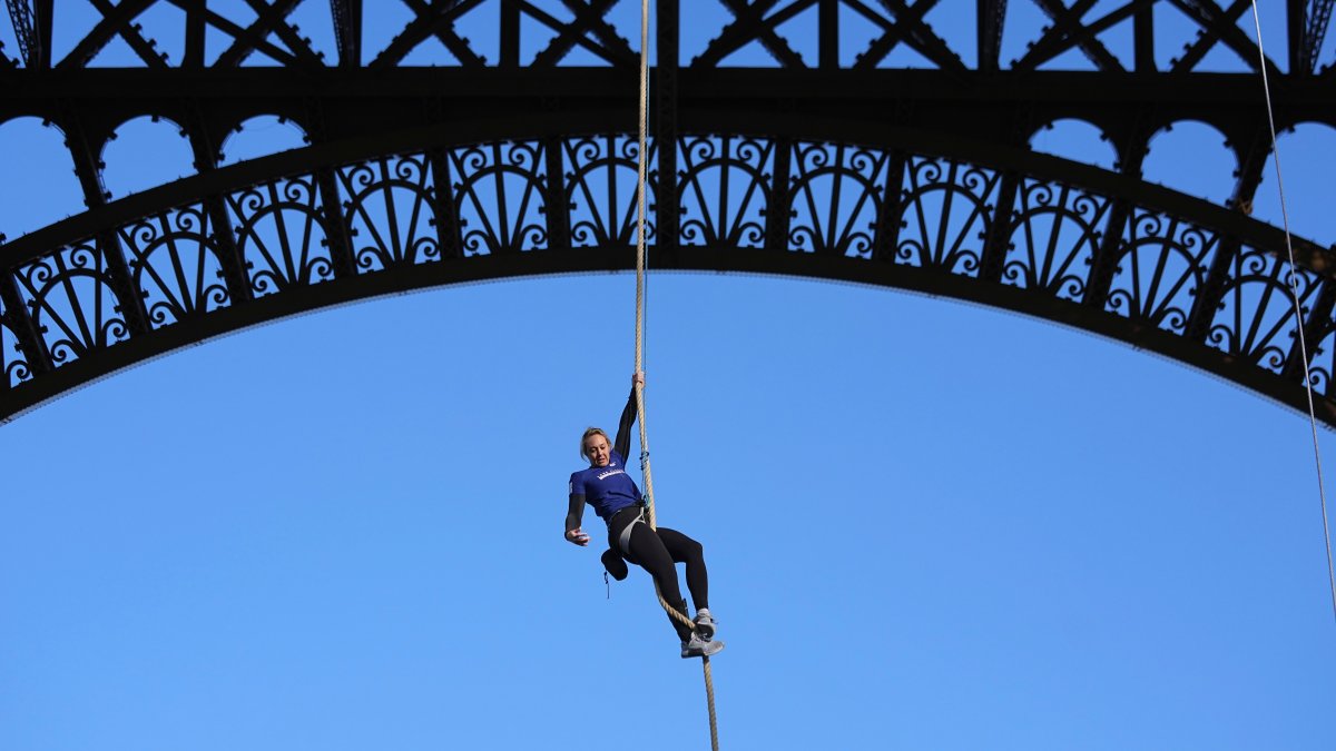 French woman climbs rope up Eiffel Tower for new world record – NBC4 ...