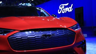 Ford Mustang on display at the NY Auto Show, April 6, 2023.