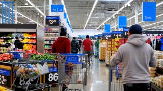 Shoppers at a Walmart store in Secaucus, New Jersey, US, on Tuesday, March 5, 2024.