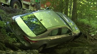 DC Fire and EMS rescues driver from bank of Rock Creek