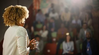 Don’t picture your audience naked—what to do instead to manage public speaking anxiety, from a psychotherapist with 20 years’ experience