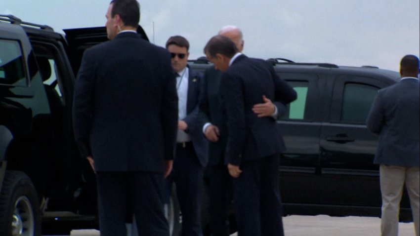 Joe Biden with Hunter Biden and family at airport