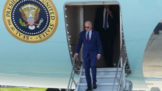 President Joe Biden disembarks Air Force One, Wednesday, June 5, 2024 at Orly airport, south of Paris. President Joe Biden will mark the 80th anniversary of the D-Day invasion in France this week as he tries to demonstrate steadfast support for European security.