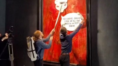 Animal rights activists vandalize King Charles III painting