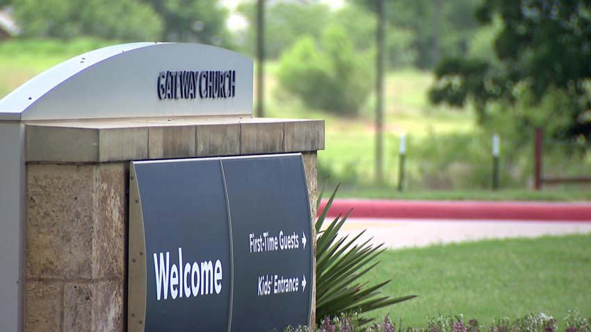 A sign at Gateway Church in Southlake, Texas.