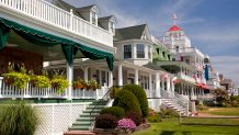 Colorful Victorian style houses in seaside town of Cape May, NJ