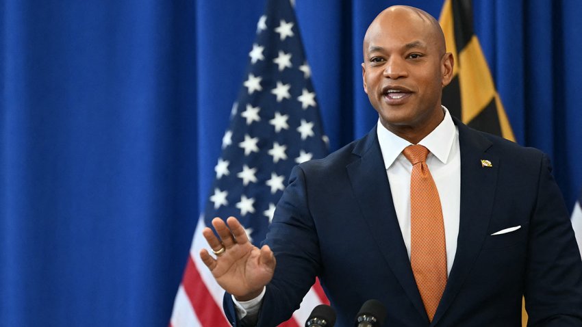 Maryland Gov. Wes Moore speaks during a campaign event with U.S. Vice President Kamala Harris, at the Kentland Community Center in Landover, Maryland, on June 7, 2024.