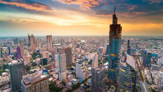 Panoramic view of urban landscape in Bangkok Thailand