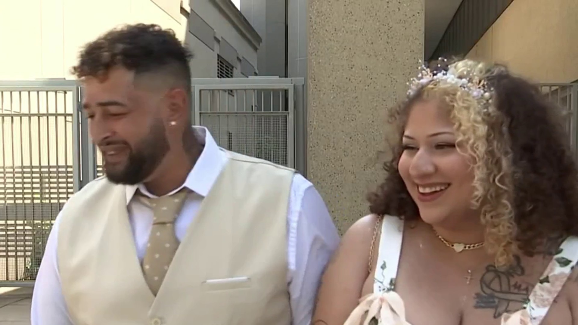 Amid a global glitch, couple gets hitched outside Rockville courthouse