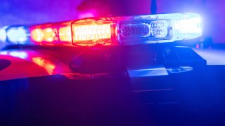 Police Car with Flashing red and blue lights