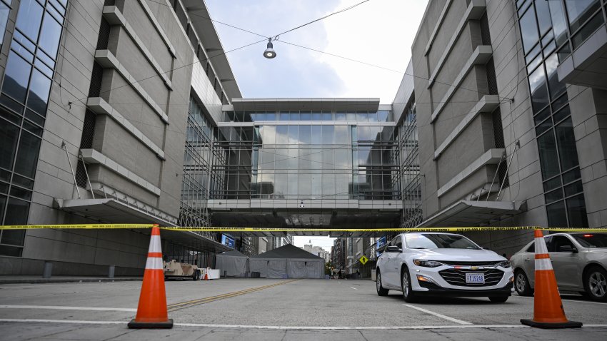 Washington DC authorities prepare for NATO summit with enhanced security measures and road closures around the Walter E. Washington Convention Center and near the White House. (Photo by Celal Gunes/Anadolu via Getty Images)