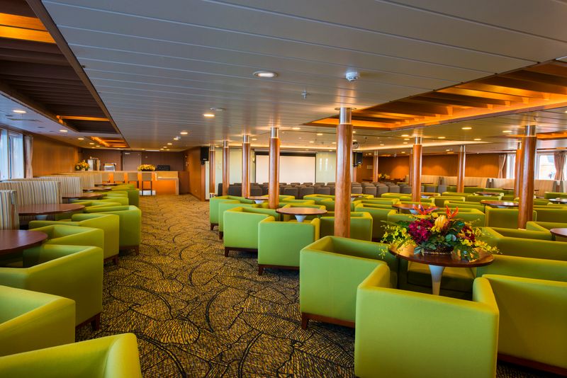 One of the ship's lounge areas.