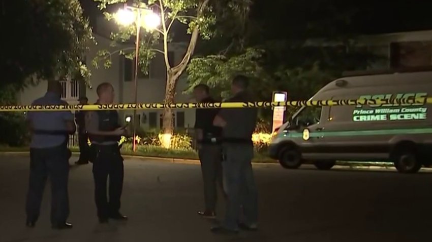 Officers respond to a police-involved shooting in Alexandria, Virginia on Aug. 12, 2024.