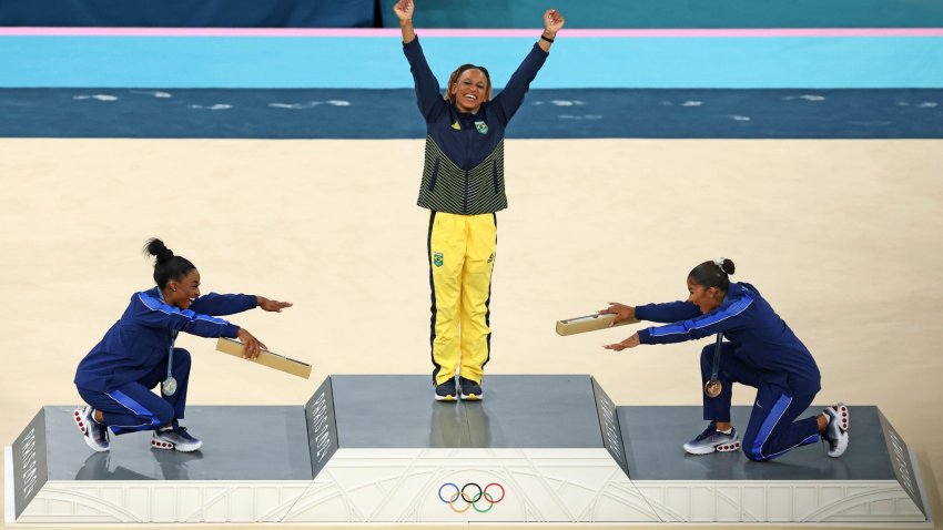 Simone Biles and Jordan Chiles explain why they bowed to Rebeca Andrade on the podium