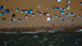 ANNAPOLIS, MD – SEPTEMBER 3: People enjoy the beach at Sandy Point State Park on September 3, 2018 in Annapolis, Md. (Photo by Ricky Carioti/The Washington Post via Getty Images)