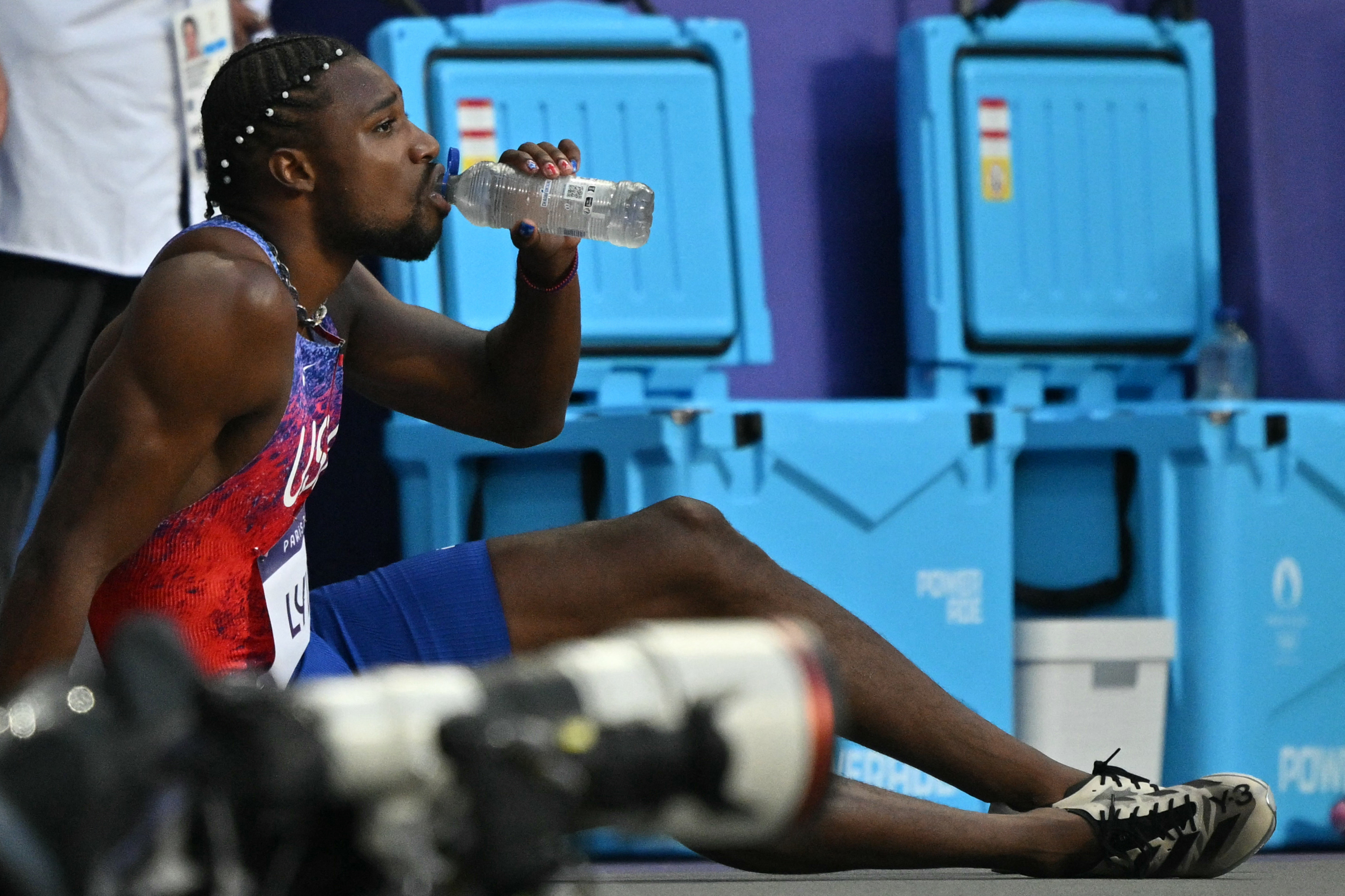 Noah Lyles taken off track in wheelchair moments after winning bronze at Paris Olympics