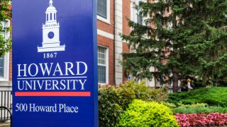 Washington DC, Howard University campus sign. (Photo by: Jeffrey Greenberg/Universal Images Group via Getty Images)