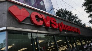 CVS Pharmacy logo is seen in Washington DC, United States on July 9, 2024. 