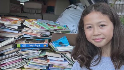 Girl Scout Cadette donates hundreds of books for INOVA Cares for Children