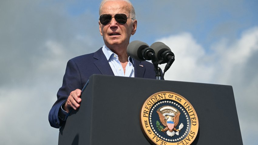 President Joe Biden speaks about the economy in Westby, Wisconsin, on September 5, 2024.