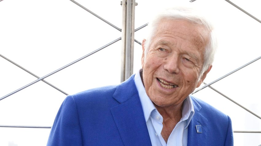 Robert Kraft, Founder of the Foundation to Combat Antisemitism (FCAS), Lights the Empire State Building to Stand Up to Jewish Hate and All Hate on October 7, 2024 in New York City. 