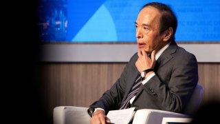 Bank of Japan Governor Kazuo Ueda responds to questions during a Governors talk on Japanese inflation and monetary policy at the International Monetary Fund (IMF) and the World Bank Group 2024 Fall Meeting in Washington, U.S., October 23, 2024.