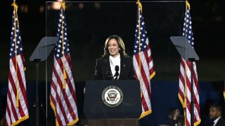 US Vice President and Democratic presidential candidate Kamala Harris speaks on The Ellipse just south of the White House in Washington, DC, on October 29, 2024. 