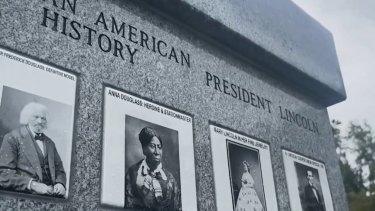 A gravesite monument to Mathew Brady, known as the father of photojournalism.