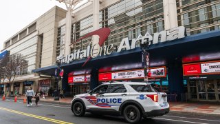 WASHINGTON, DC – FEBRUARY 11: A police vehicle sits outside of Capital One Arena in Washington, DC on February 11, 2024. (Photo by Craig Hudson for The Washington Post via Getty Images)