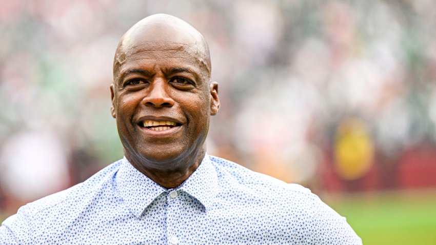 Hall of Fame cornerback Darrell Green stands on the field prior to action against the Philadelphia Eagles at FedEx Field on October 29, 2023. (Photo by Jonathan Newton/The Washington Post via Getty Images)