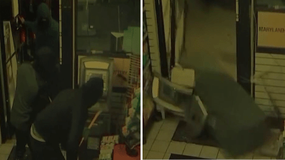 Video shows thieves pull ATM out of store using hooks and chains