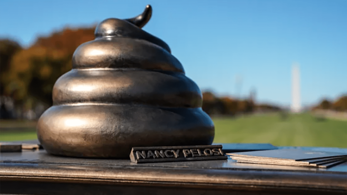 New DC statue depicts apparent bronze poop emoji on Pelosi’s desk ...