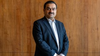 Gautam Adani, chairman of Adani Group, following a Bloomberg Television interview at the company’s headquarters in Ahmedabad, Gujarat, India, on Saturday, May 25, 2024. Gautam Adani says he’ll shift control to his scions in the early 2030s. Photographer: Sumit Dayal/Bloomberg via Getty Images