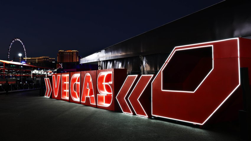 Las Vegas branding is seen in the Paddock