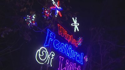 Ride through the Festival of Lights at Watkins Regional Park