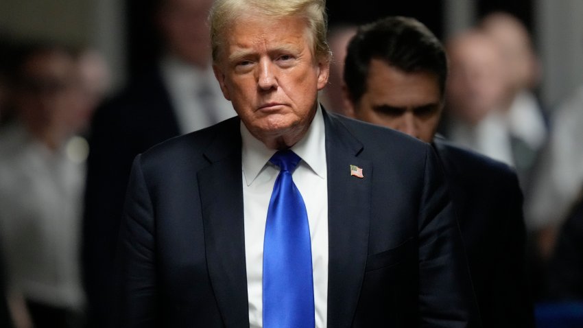 NEW YORK, NEW YORK – MAY 30:   Former U.S. President Donald Trump walks to speak to the media after being found guilty following his hush money trial at Manhattan Criminal Court on May 30, 2024 in New York City. The former president was found guilty on all 34 felony counts of falsifying business records in the first of his criminal cases to go to trial. Trump has now become the first former U.S. president to be convicted of felony crimes. (Photo by Seth Wenig-Pool/Getty Images)