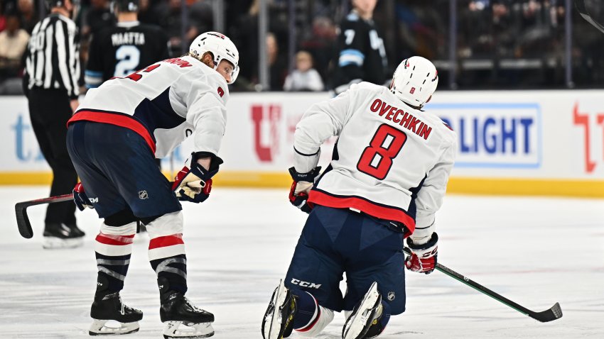 Alex Ovechkin was slow to get up following a collision during the third period of a game against the Utah Hockey Club Nov. 18.